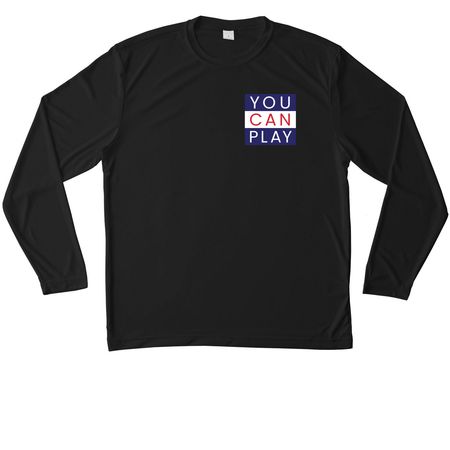 You Can Play Athleticwear, a Black Unisex Performance Long Sleeve Tee