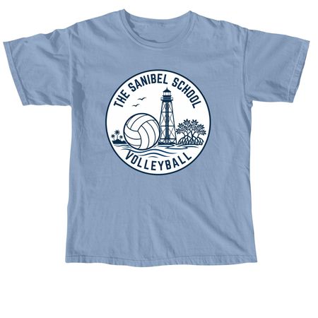 Middle School Volleyball, a Washed Denim Comfort Colors Unisex Tee
