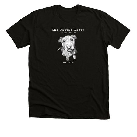 The Pittie Party Dog, a Black Heather Premium Unisex Tee