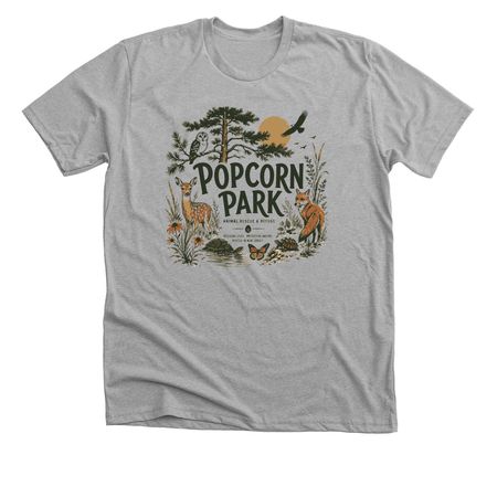 Popcorn Park Wildlife, a Athletic Heather Premium Unisex Tee