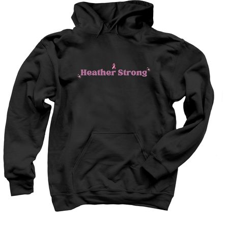 Heather Strong Hoodie - Adult and Youth Sizes, a Black Pullover Hoodie