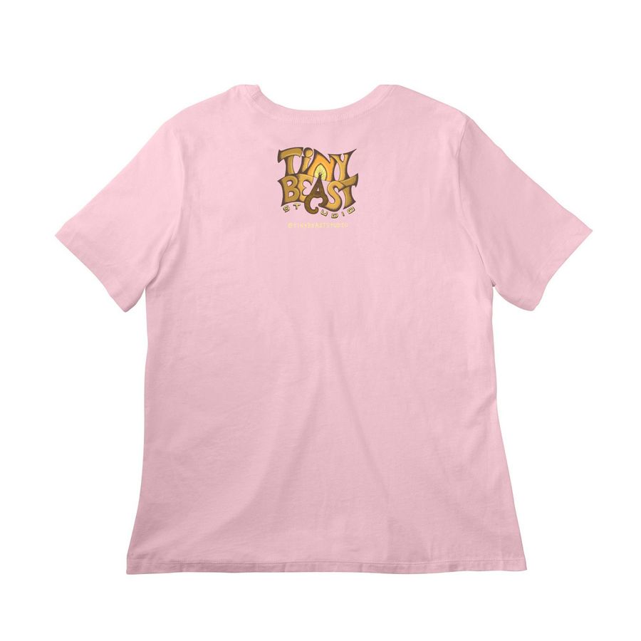 Peacasso, a work of art, a Pink Women?s Relaxed Cotton Tee (back-view)