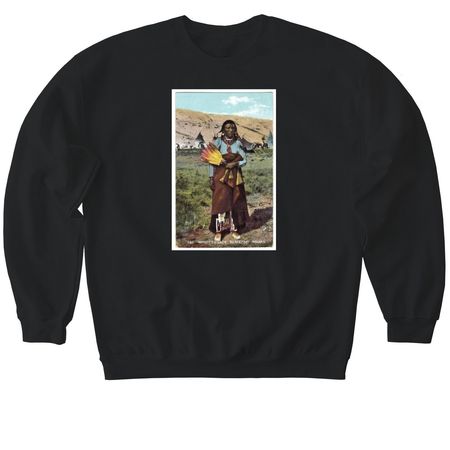 Blackfoot Indian Medicine Chief 1894, a Black Softstyle Crewneck Sweatshirt