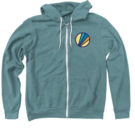 Touchstone Hoodie, a Heather Deep Teal Zip Up Hoodie