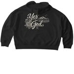 "Yes, but God", a Black Stanley/Stella Women?s Stella Ida Zip Up Pullover Hoodie (back-view)