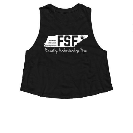FSF State Logo, a Solid Black Blend Women?s Cropped Racerback Tank