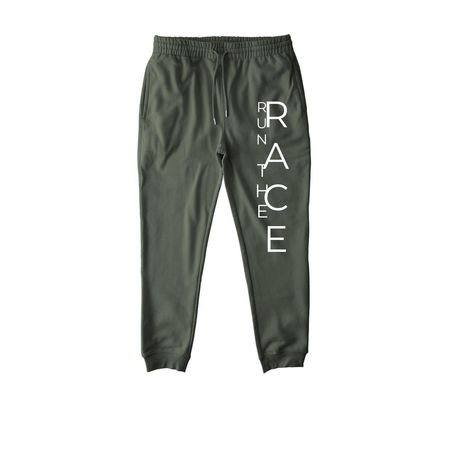 Run the race, a Khaki Green Stanley/Stella Unisex Flyer Jogger