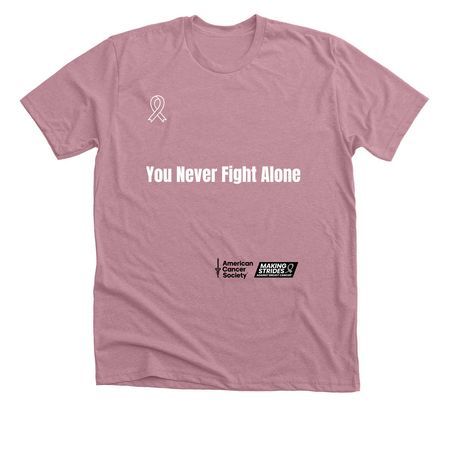 Never Alone, a Heather Orchid Premium Unisex Tee