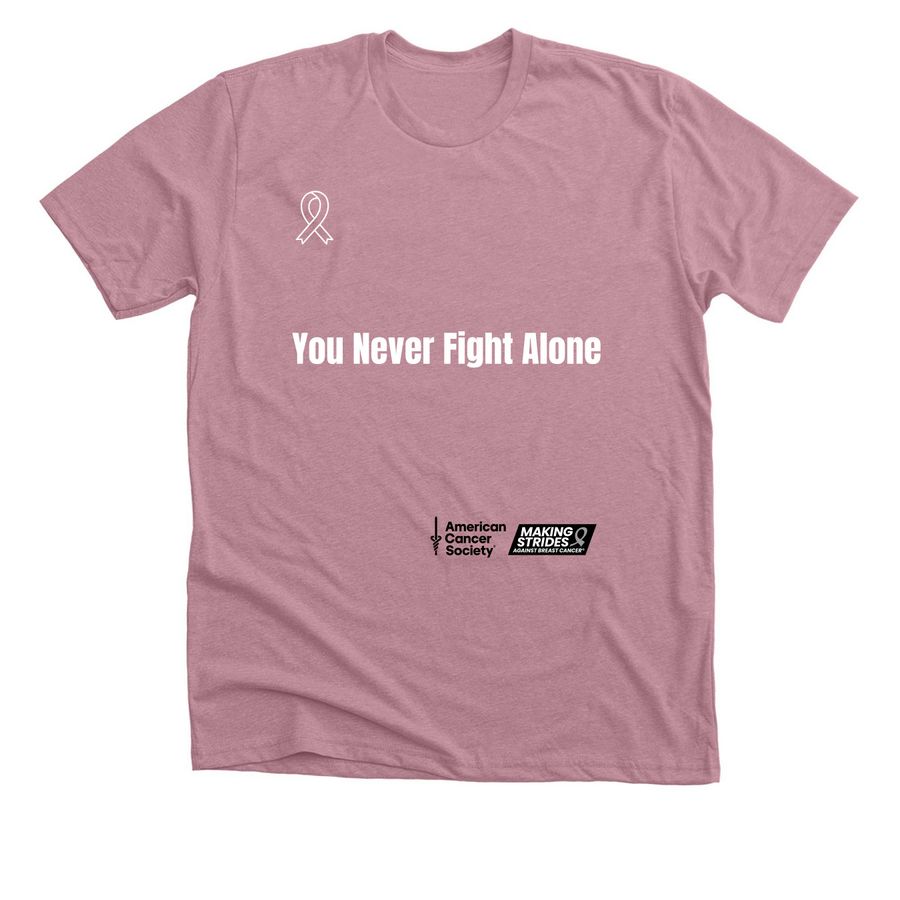 Never Alone, a Heather Orchid Premium Unisex Tee