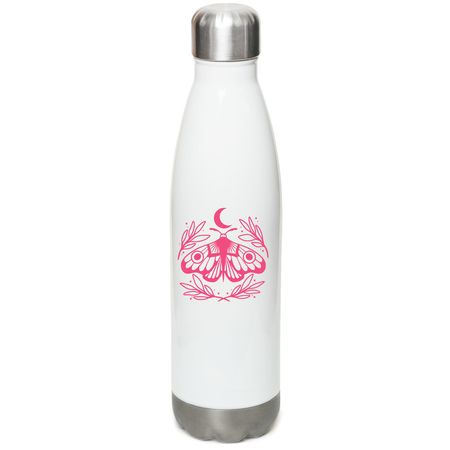 The Good Juju - Water Bottle, a White Stainless Steel Water Bottle (back-view)