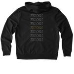 Repetition Zip Up, a Deep Black Allmade Organic French Terry Zip Up Hoodie (back-view)