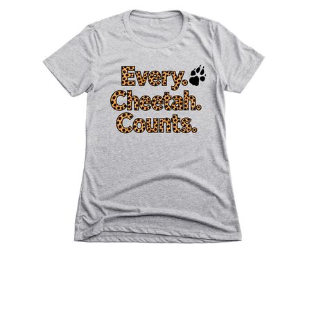 Every Cheetah Counts COT-USA&nbsp;, a Dark Heather Grey Women's Slim Fit Tee