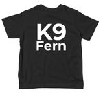 K9 fern, a Black Toddler Tee (back-view)