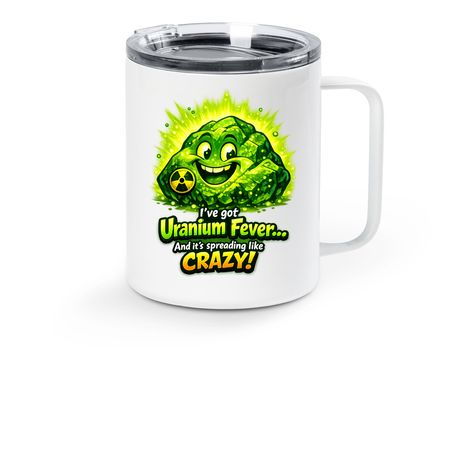 Fever, a White Stainless Steel Travel Mug