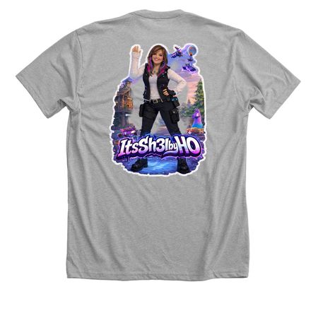 Shelby, a Athletic Heather Premium Unisex Tee (back-view)