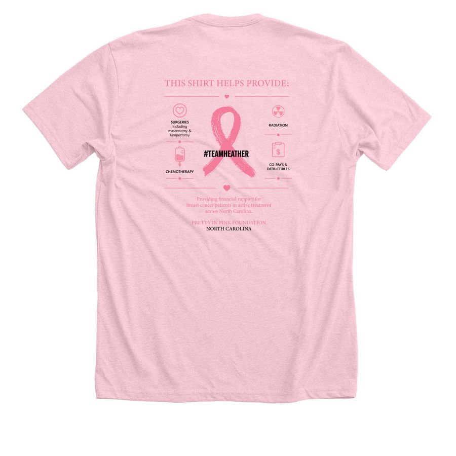 Heather's Journey, a Heather Pink Premium Unisex Tee (back-view)