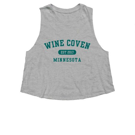 Wine Coven College, a Athletic Heather Women's Cropped Racerback Tank