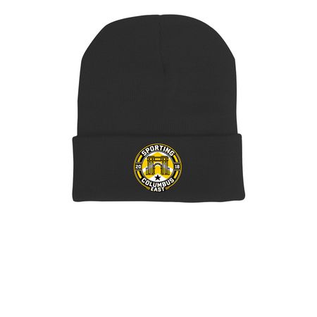 Sporting Columbus East Beanie, a Black Printed Cuffed Beanie