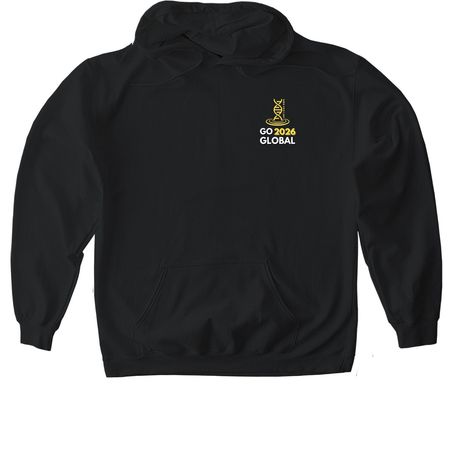 Yellow Bird Go 2026 Global ALT, a Black Gildan Softstyle Pullover Hoodie
