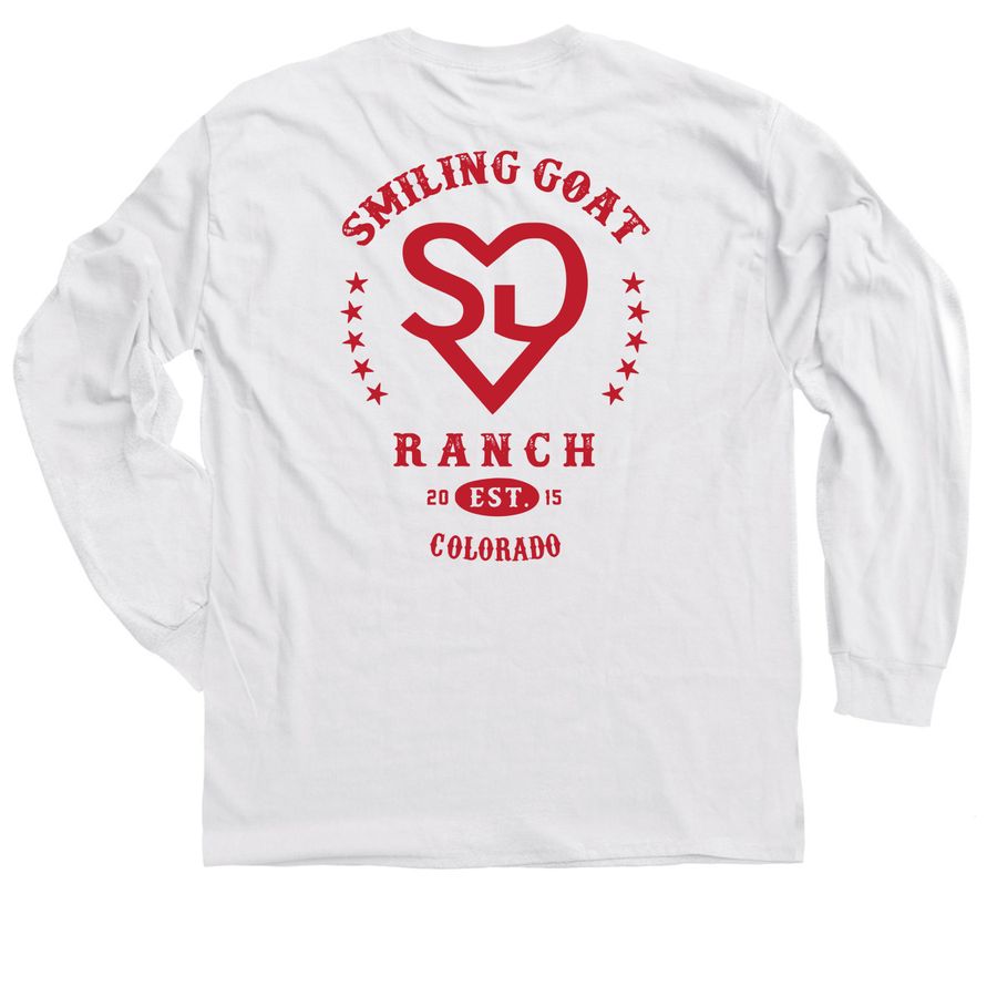 SG Heart Logo Gear, a White Classic Long Sleeve Tee (back-view)