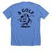 8&nbsp; Golf, a Heather Columbia Blue Premium Unisex Tee (back-view)