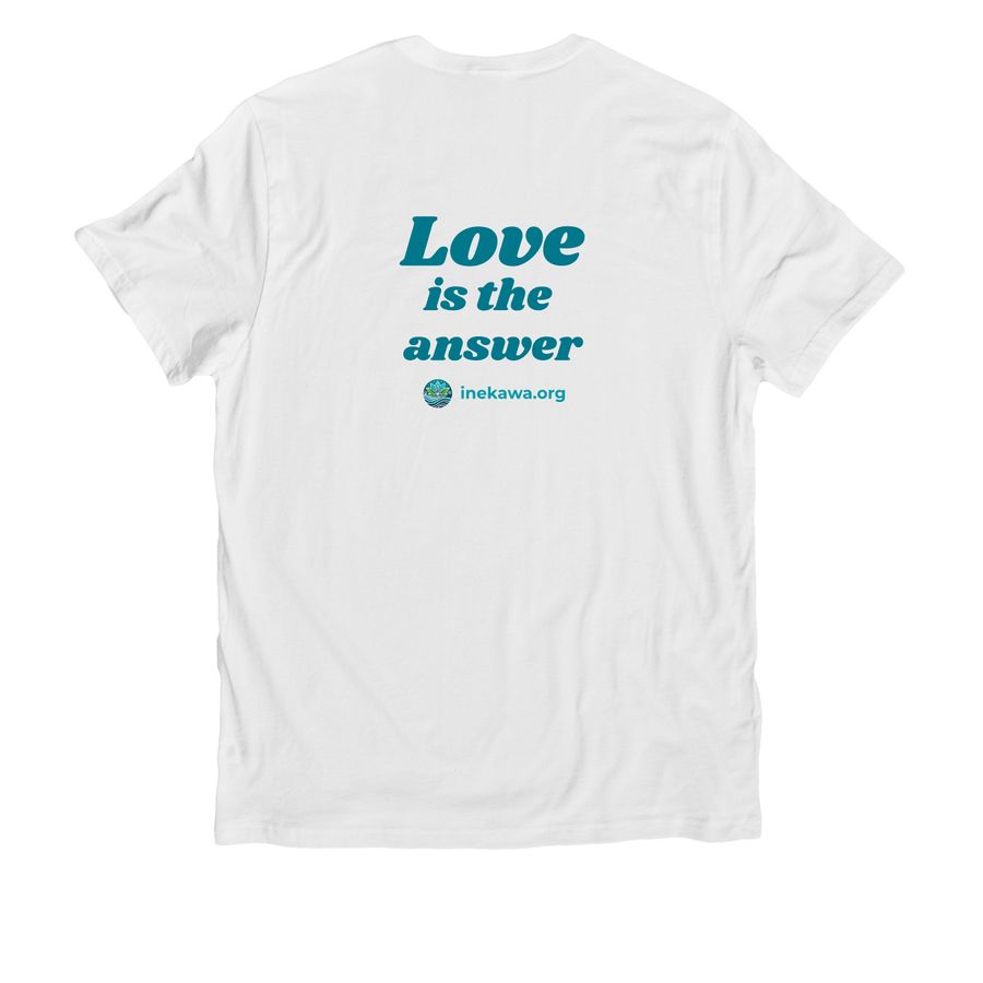 Love Is the Answer, a Bright White Allmade Organic Cotton Unisex Tee