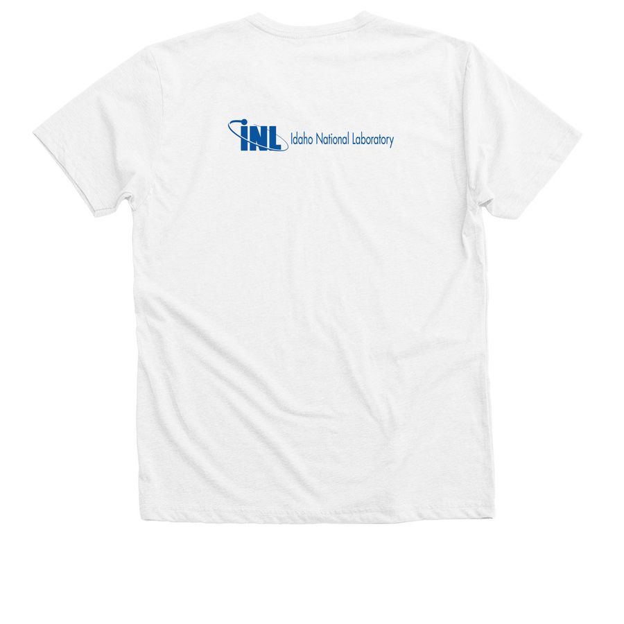 Choose Nuclear, a Solid White Blend Premium V-Neck Tee (back-view)