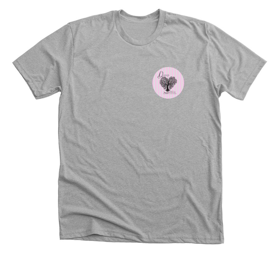 Drac's Community Gift Back Merry Stripe Logo, a Athletic Heather Premium Unisex Tee
