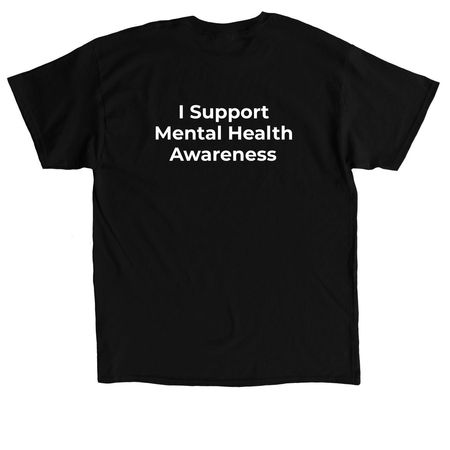 Mental Health Awareness, a Black Classic Unisex Tee (back-view)