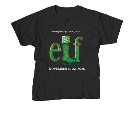 NYT Elf The Musical, a Black Youth Unisex Tee