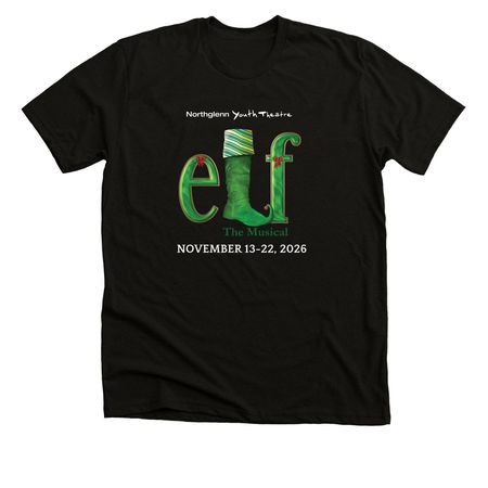 NYT Elf The Musical, a Black Heather Premium Unisex Tee