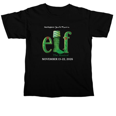 NYT Elf The Musical, a Black Comfort Colors Unisex Tee