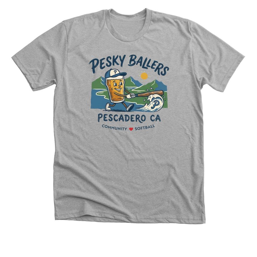 Pesky Ballers Merch, a Athletic Heather Premium Unisex Tee