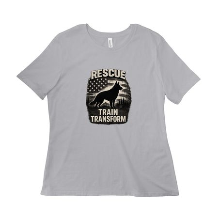 Rescue Train Transform&nbsp;, a Solid Athletic Grey Women?s Relaxed Cotton Tee