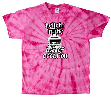 the act of creation - estradiol ver, a Pink Classic Tie Dye Tee