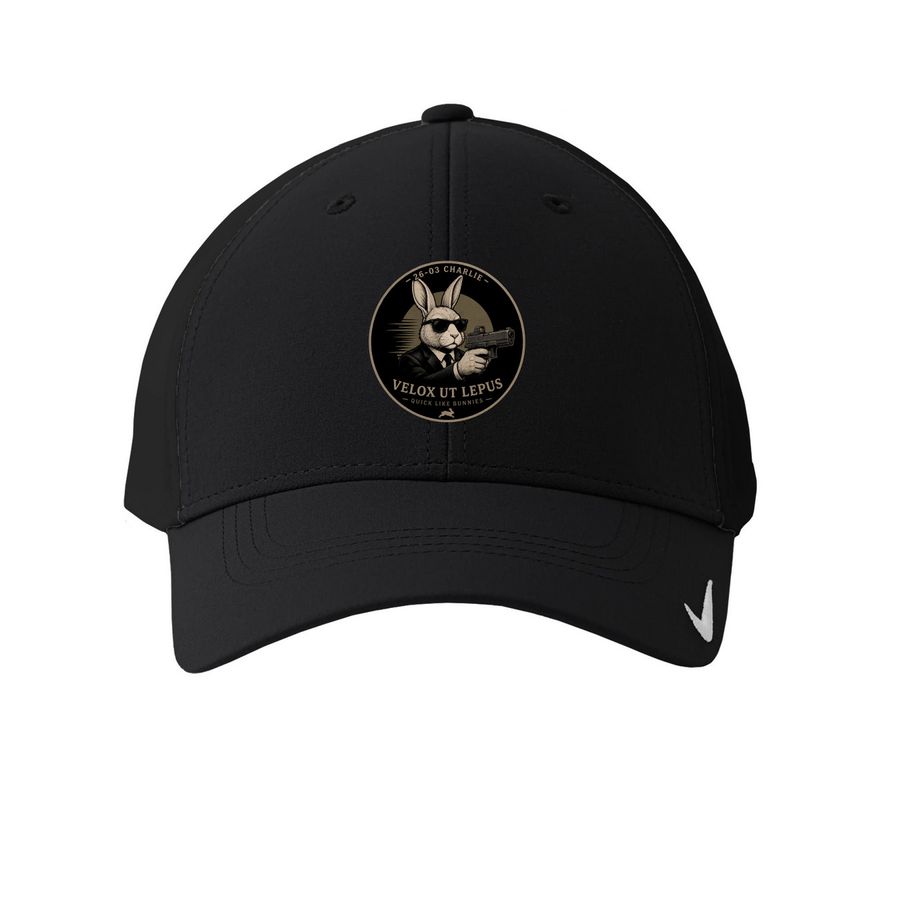 26-03C Preformance Hat, a Black Printed Nike Dri-FIT Legacy Performance Cap