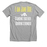 I Am Jane Doe: Stand With Survivors of SA, a Athletic Heather Premium Unisex Tee (back-view)
