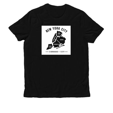 PTC to NYC - Boroughs, a Deep Black Allmade Organic Cotton Unisex Tee