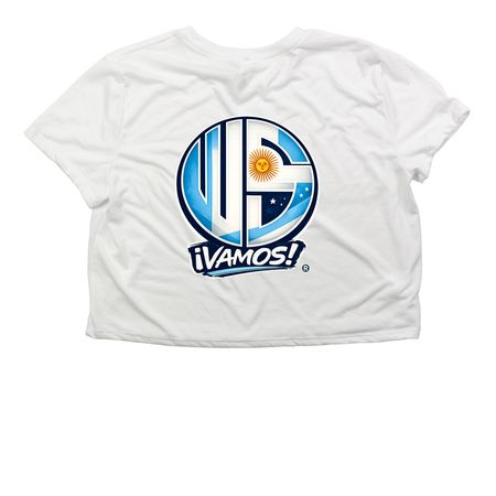 World Cup - Argentina, a White Women?s Flowy Cropped Tee