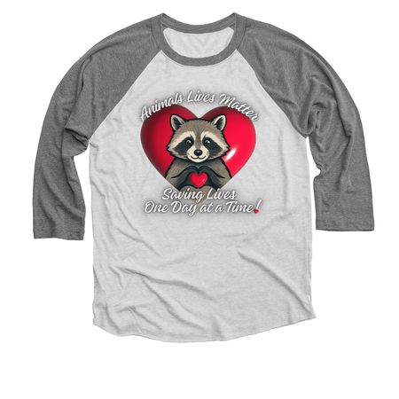Animals Lives Matter of East Texas, a Premium Heather and Heather White 3/4 Sleeve Baseball Tee