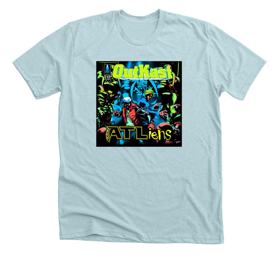 Outkast ATLiens Vintage Hip-Hop Legend Album, a Heather Ice Blue Premium Unisex Tee