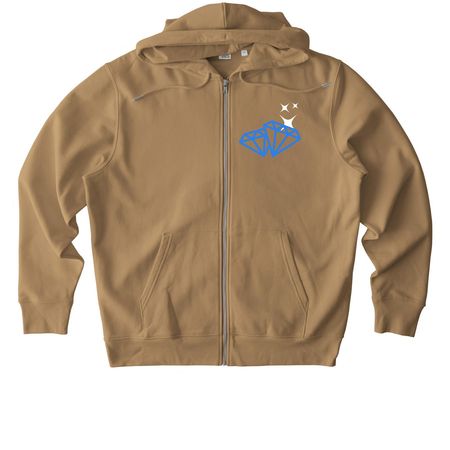 Diamond, a Latte Stanley/Stella Unisex Cultivator 2.0 Zip Up Pullover Hoodie