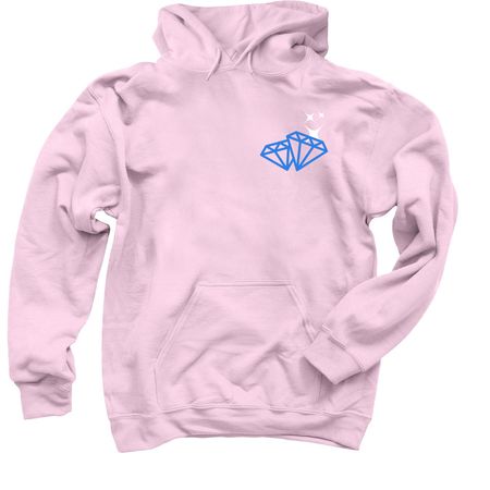 Diamond, a Light Pink Pullover Hoodie