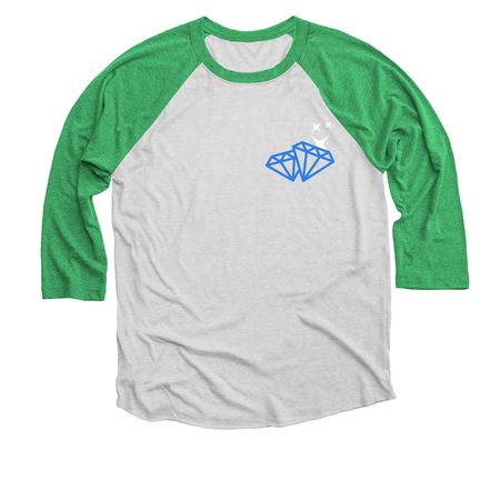 Diamond, a Envy and Heather White 3/4 Sleeve Baseball Tee