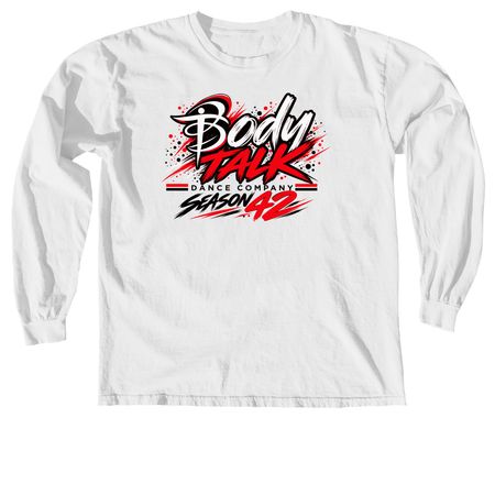 Long Sleeve Body Talk Season 42 Tee, a White Comfort Colors Long Sleeve Tee