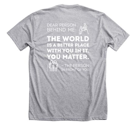 Resilience Champions Campaign Option 3, a Athletic Heather Premium Unisex Tee (back-view)