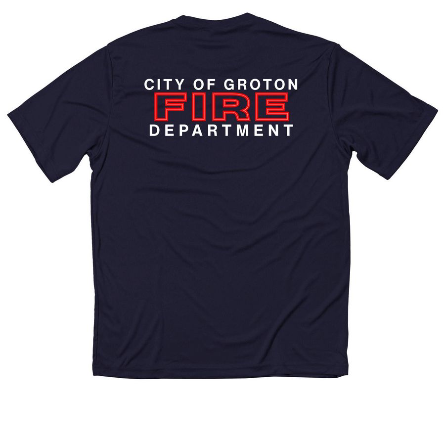 GCFD Workout Shirt, a True Navy Classic Performance Tee (back-view)