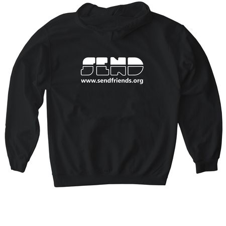SEND / Hoodie, a Black Gildan Softstyle Pullover Hoodie (back-view)