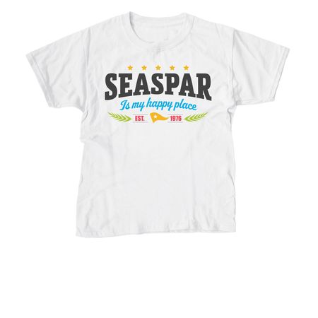 SEASPAR Is My Happy Place ? 50th Anniversary, a White Youth Unisex Tee