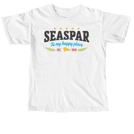 SEASPAR Is My Happy Place ? 50th Anniversary, a White Comfort Colors Unisex Tee
